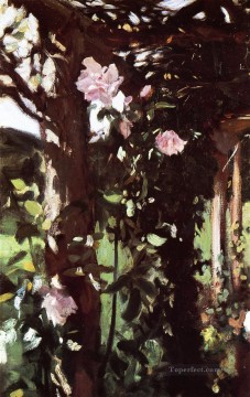  Rosa Pintura al %C3%B3leo - Una rosa enrejada de rosas en Oxfordshire John Singer Sargent